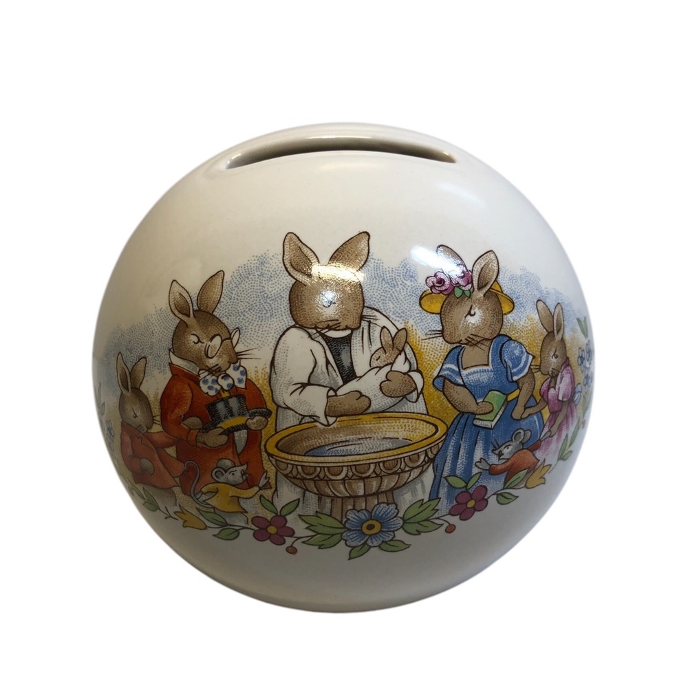 Vintage Royal Doulton Bunnykins Bank BUNNYKINS CELEBRATE YOUR CHRISTENING